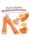 Retro Turuncu File Parmaksız Eldiven 26 cm