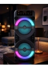 RGB Işıklı Bluetooth Hoparlör Kablosuz Taşınabilir Stereo Speaker