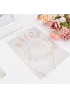 Rose Gold Bekarlığa Veda Kristal Taş Bride Tacı
