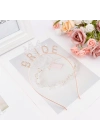 Rose Gold Bekarlığa Veda Kristal Taş Bride Tacı