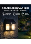 Rustik Ampul İkili Solar Duvar Aplik Güneş Enerjili Hareket Sensörlü