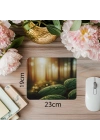 Sabah Işığında Yaprak ve Damla Mousepad - 19x23 cm 2 mm Dikdörtgen İthal Baskılı Mouse Pad