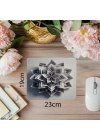 Sade Çiçek Formlu Geometrik Mousepad - 19x23 cm 2 mm Dikdörtgen İthal Baskılı Mouse Pad