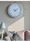 ® Sade Tasarım Beyaz 40 Cm Metal Standart Duvar Saati