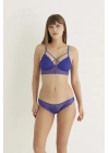 Saks Destekli Çapraz Dantelli Bralet Takım 5527