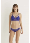 Saks Destekli Çapraz Dantelli Bralet Takım 5527