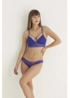 Saks Destekli Çapraz Dantelli Bralet Takım 5527