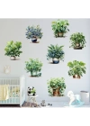 Saksılı Çiçek Tasarımlı 8li Sticker MC-480A