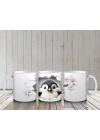 Sakura Çiçekleriyle Sevimli Penguen – Baskılı Kahve Kupası
