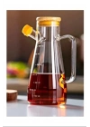 Salkım 900 Ml Bambu Kapaklı Cam Yağdanlık Royaleks-CLKN-1800