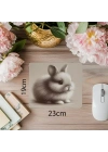 Sanatsal Karakalem Tavşan Temalı Mouse Pad - 19x23 cm 2 mm Dikdörtgen İthal Baskılı Mouse Pad