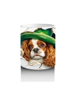 Şans Sembolleriyle Süslenmiş Leprechaun Cocker Köpek - Baskılı kahve kupası
