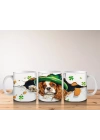 Şans Sembolleriyle Süslenmiş Leprechaun Cocker Köpek - Baskılı kahve kupası