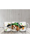 Şans Sembolleriyle Süslenmiş Leprechaun Cocker Köpek - Baskılı kahve kupası