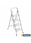 ® Saraylı Pratik Metal Merdiven Beyaz 4 Basamaklı