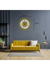 Sarı 36 Cm Desenli Dekoratif Duvar Saati