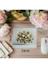 Sarı Gri Beyaz Tonlu Minimal Mouse Pad - 19x23 cm 2 mm Dikdörtgen İthal Baskılı Mouse Pad