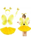Sarı Kelebek Kostümü Çocuk 4 Parça Set