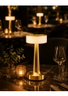 Şarjlı Gold Mantar Masa Lambası Dimmer Ayarlı Kablosuz LED Lamba