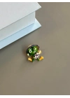Şarkıcı Kurbağa Broş - Yeşil