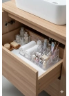 Şeffaf Akrilik Banyo Kozmetik Düzenleyici Organizer 13x22x8 cm