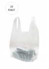 Şeffaf Atlet Poşet Küçük Boy 24x43 cm 20 Paket Takriben 6.000 Adet