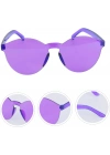 Sert Mika Oval Şekilli Çerçevesiz Mor Gözlük Retro Parti 5x14 Cm