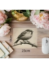 Sessiz Doğa Temalı Serçe Mouse Pad - 19x23 cm 2 mm Dikdörtgen İthal Baskılı Mouse Pad