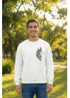 Sevgililer Günü Baskılı Oversize Bisiklet Yaka Sweatshirt - Beyaz