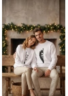 Sevgililer Günü Baskılı Oversize Bisiklet Yaka Sweatshirt - Beyaz
