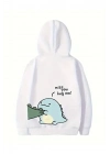 Sevgililer Günü Baskılı Oversize Kapüşonlu Sweatshirt Hoodie - Beyaz