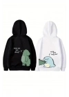 Sevgililer Günü Baskılı Oversize Kapüşonlu Sweatshirt Hoodie - Siyah