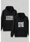 Sevgililer Günü Hanımcı Hediye Baskılı Oversize Kapüşonlu Sweatshirt - Siya