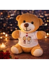 Sevimli Gelin Damat Tişörtlü Peluş Ayıcık