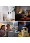 ® Sevimli Panda Figürlü Hava Nemlendirici – Ultrasonik Soğuk Buhar Makinesi, LED Işıklı Masaüstü Oda Nemlendirici