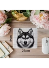 Siberian Husky Karakalem Çizimli Mousepad - 19x23 cm 2 mm Dikdörtgen İthal Baskılı Mouse Pad