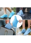 ® Silikon Ayakkabı Kılıfı Kaymaz Su Kir Geçirmez  M Beden Beyaz