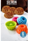 Silikon Göbekli Muffin Cupcake Kalıbı - Sürekli Kullanım Muffin Kek Kalıbı 6 Adet