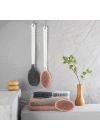 ®  Silikon Masajlı Uzun Saplı Vücut Masaj Fırçası Banyo Sırt Kesesi Saplı Yumuşak Fırça