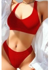 Kadın Kırmızı Desteksiz Seamless Tangalı İç Çamaşır Takımı