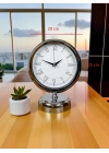 Sılver Classic Aura 25 x 20 Cm Metal Krom Masa Saati