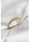 ® Sıralı Çiçek Model Gold Renk Zirkon Taşlı Kadın Yüzük