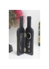 Şişe Tirbuşon Seti Küçük Boy Siyah Renk