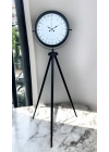 ® Siyah 24 Saat Göstergeli Özel Tasarım Tripod Ayaklı Saat