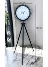 ® Siyah 24 Saat Göstergeli Özel Tasarım Tripod Ayaklı Saat