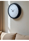 ® Siyah 40 Cm Metal 24 Saat Göstergeli Özel Tasarım Duvar Saati