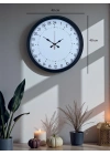 ® Siyah 40 Cm Metal 24 Saat Göstergeli Özel Tasarım Duvar Saati