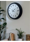 ® Siyah Arapça Rakamlı 40 Cm Metal Duvar Saati