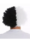 Siyah Beyaz Kıvırcık Afro Bonus Taraftar Peruğu