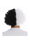 Siyah Beyaz Kıvırcık Afro Bonus Taraftar Peruğu